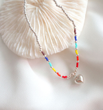 [92.5 Silver] Rainbow Beads Anklet