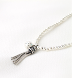 [92.5 Silver] Petit Silver Tassel Anklet - HOLIHOLIC