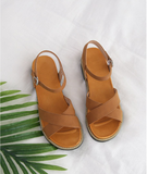 [Handmade] Cross Strap Comfort Sandal - HOLIHOLIC