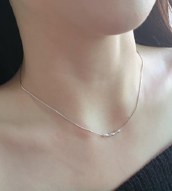 [92.5 Silver] Silver Bobble Necklace Secondary image