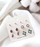 Leaf and Round Daily Earrings Set - HOLIHOLIC