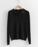 Open Collar Mild Knit - HOLIHOLIC