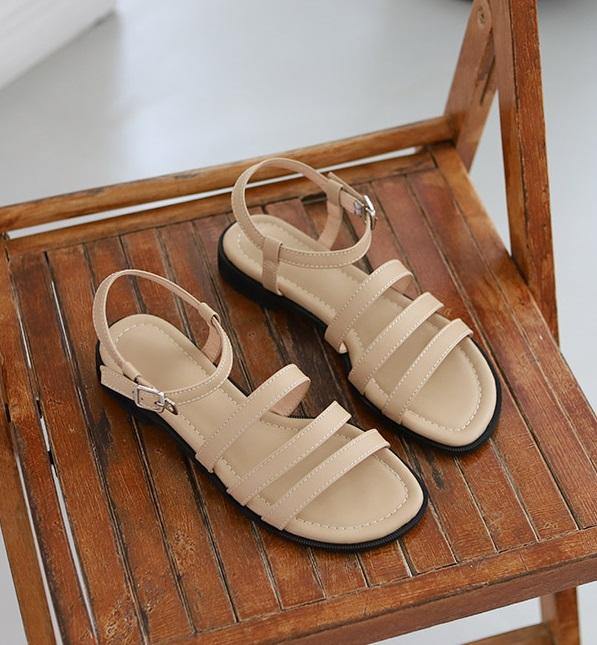 Strap Flat Buckle Sandal - HOLIHOLIC