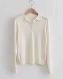 Open Collar Mild Knit - HOLIHOLIC