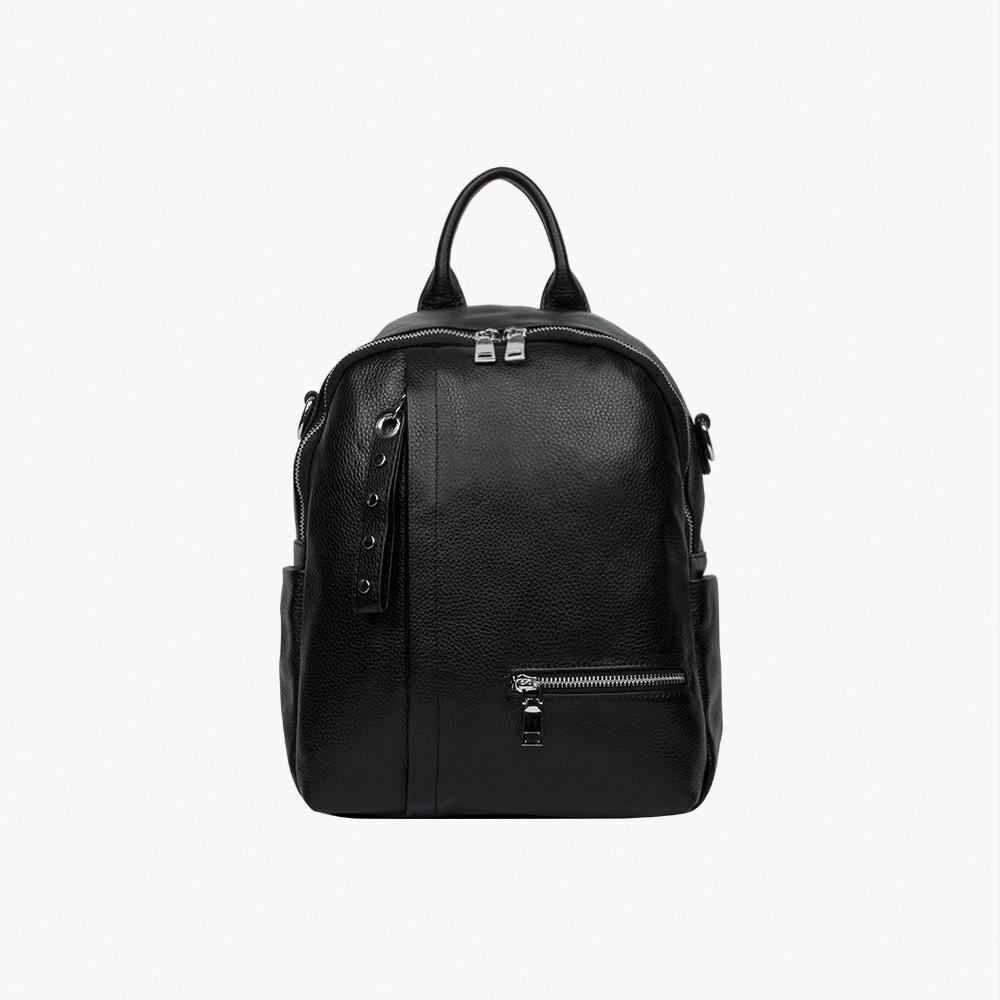Forever New Black Leather Backpack - HOLIHOLIC