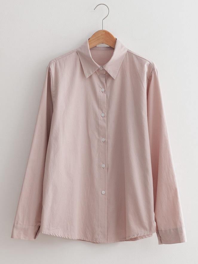 Basic Daily Cotton Shirts – # Light Pink - HOLIHOLIC