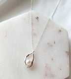 [92.5 Silver] Angel Eyes In Pearl Necklace - HOLIHOLIC
