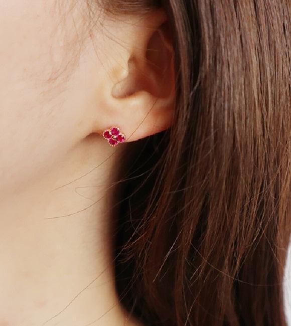 Azalea Flower Earrings (SILVER POST) Secondary image