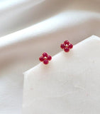 [92.5 Silver] Azalea Flower Earrings - HOLIHOLIC