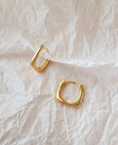 [92.5 Silver] Basic Square Hoop Earrings