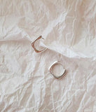 [92.5 Silver] Basic Square Hoop Earrings - HOLIHOLIC