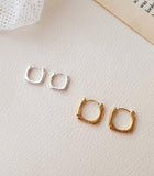 [92.5 Silver] Basic Square Hoop Earrings - HOLIHOLIC