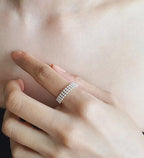 [92.5 Silver] Circle Chain Adjustable Ring - HOLIHOLIC