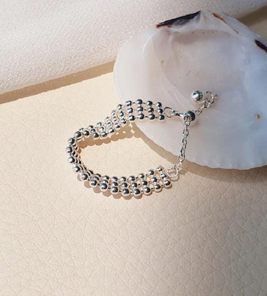 [92.5 Silver] Circle Chain Adjustable Ring - HOLIHOLIC