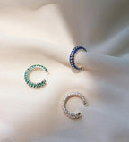 [92.5 Silver] Color Cubic Point Ear Cuff - HOLIHOLIC