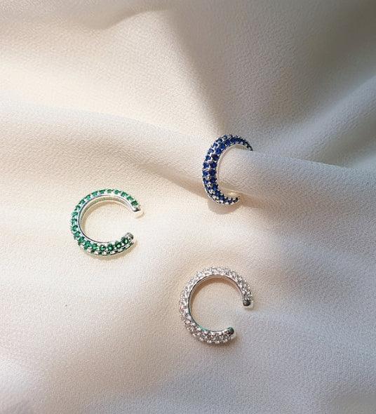 [92.5 Silver] Color Cubic Point Ear Cuff - HOLIHOLIC