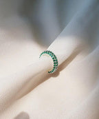 [92.5 Silver] Color Cubic Point Ear Cuff - HOLIHOLIC