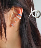 [92.5 Silver] Color Cubic Point Ear Cuff - HOLIHOLIC