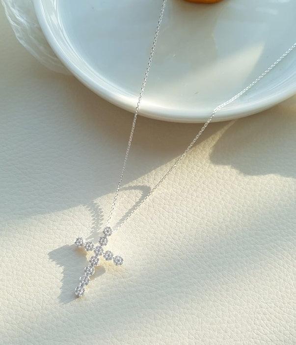 [92.5 Silver] Cross Pendant Necklace - HOLIHOLIC