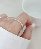 [92.5 Silver] Crystal Silver Ball Ring - HOLIHOLIC