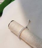 [92.5 Silver] Cubic Chain Adjustable Ring