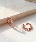 [92.5 Silver] Cubic Crown Hoop Earrings - HOLIHOLIC