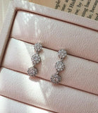 [92.5 Silver] Cubic Flower Drop Earrings - HOLIHOLIC