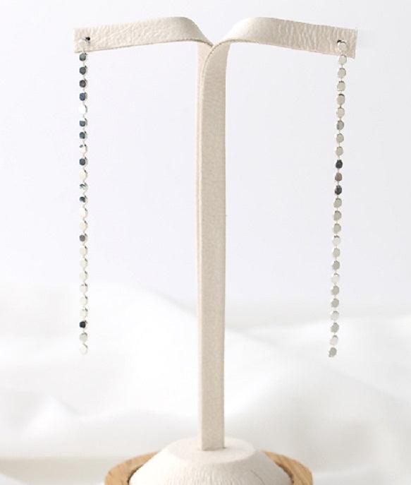 [92.5 Silver] Dot Chain Drop Earrings - HOLIHOLIC