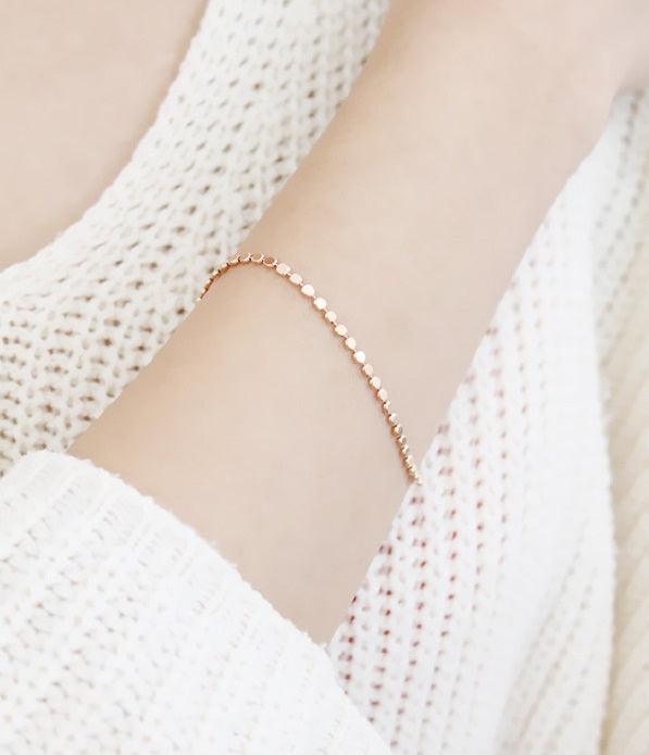 [92.5 Silver] Dot Chain Simple Bracelet - HOLIHOLIC