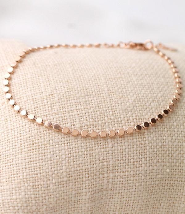 [92.5 Silver] Dot Chain Simple Bracelet - HOLIHOLIC