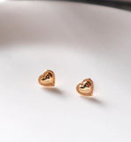 [92.5 Silver] Dot Line Heart Earrings