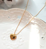 [92.5 Silver] Dot Line Heart Necklace - HOLIHOLIC