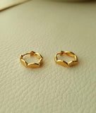 [92.5 Silver] Edge Ring Earrings