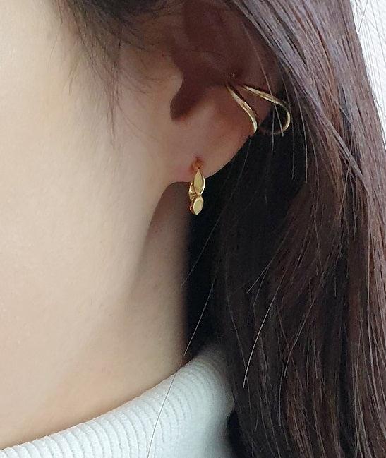 [92.5 Silver] Edge Ring Earrings Secondary image