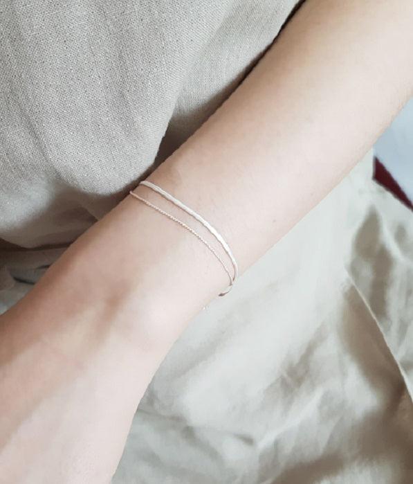 [92.5 Silver] Flair Double Layer Bracelet - HOLIHOLIC