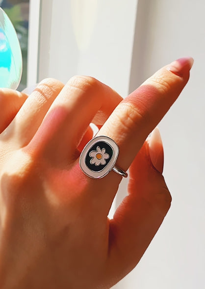 [92.5 Silver] Flower Point Open Ring Secondary image