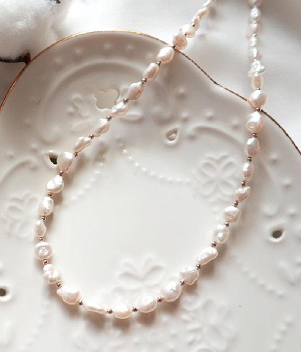 [92.5 Silver] Fresh Water Pearl Necklace - HOLIHOLIC