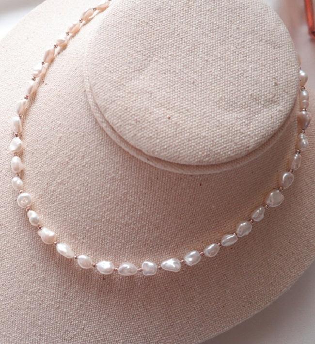 [92.5 Silver] Fresh Water Pearl Necklace - HOLIHOLIC