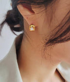 [92.5 Silver] Fresh Water Pearl Point Earrings - HOLIHOLIC