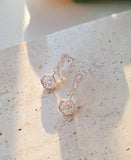 [92.5 Silver] Hexagon Drop Earrings