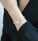 [92.5 Silver] Mini Hexagon Pearl Bracelet - HOLIHOLIC