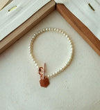 [92.5 Silver] Mini Hexagon Pearl Bracelet - HOLIHOLIC