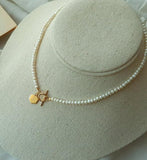 [92.5 Silver] Mini Hexagon Pearl Necklace