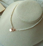 [92.5 Silver] Mini Hexagon Pearl Necklace - HOLIHOLIC