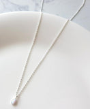 [92.5 Silver] Opal & Silver Minimal Necklace