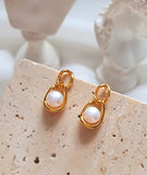 [92.5 Silver] Pearl Point Double Circle Earrings-Holiholic