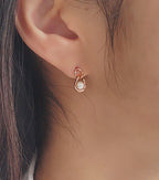 [92.5 Silver] Pearl Point Double Circle Earrings-Holiholic