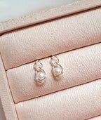 [92.5 Silver] Pearl Point Double Circle Earrings-Holiholic