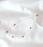 [92.5 Silver] Petit Red Heart Anklet - HOLIHOLIC