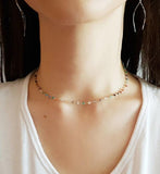 [92.5 Silver] Rainbow Stone Necklace - HOLIHOLIC